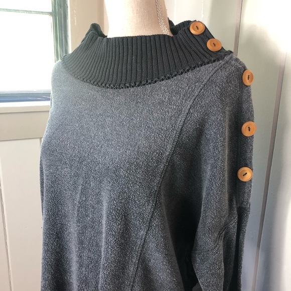 Free People Grey Cowl Neck sweater - Picture 2 of 4